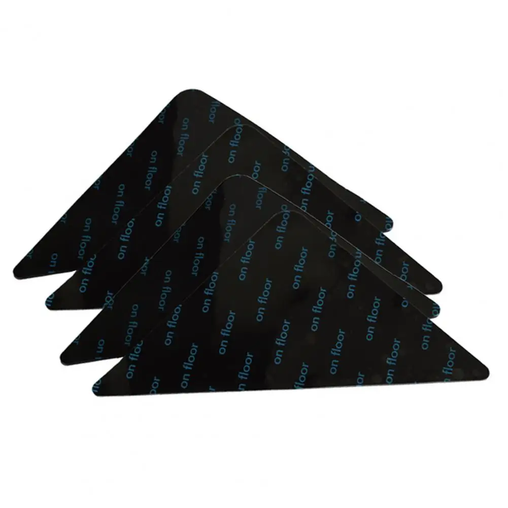 

4Pcs/Set Carpet Sticker Anti-slip Silicone Mat Reusable Black Triangle Patch Mat Rug Gripper Stopper Tape Sticker Corners Pad