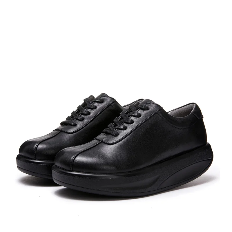 

Женские туфли на шнуровке, повседневные кожаные удобные туфли-качалки, на толстой подошве, бархатная обувь, большие размеры