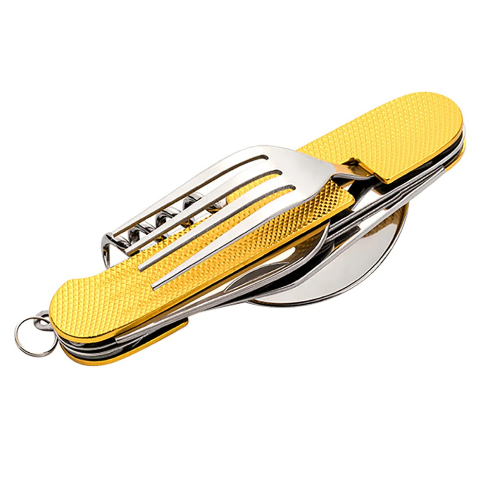 

6 в 1, Складная портативная посуда из нержавеющей стали