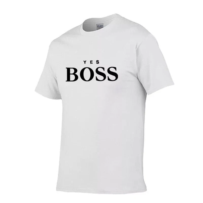 

New YES BOSS Spring And Summer Pure Cotton Men's Casual Short-Sleeved Solid Color Neutral Round Neck T-Shirt Sports Top