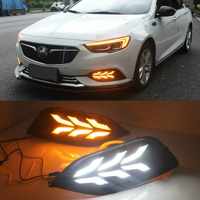 Светодиодный ные дневные ходовые огни для Buick Regal 2017-2019 противотуманные фары ABS 12 В