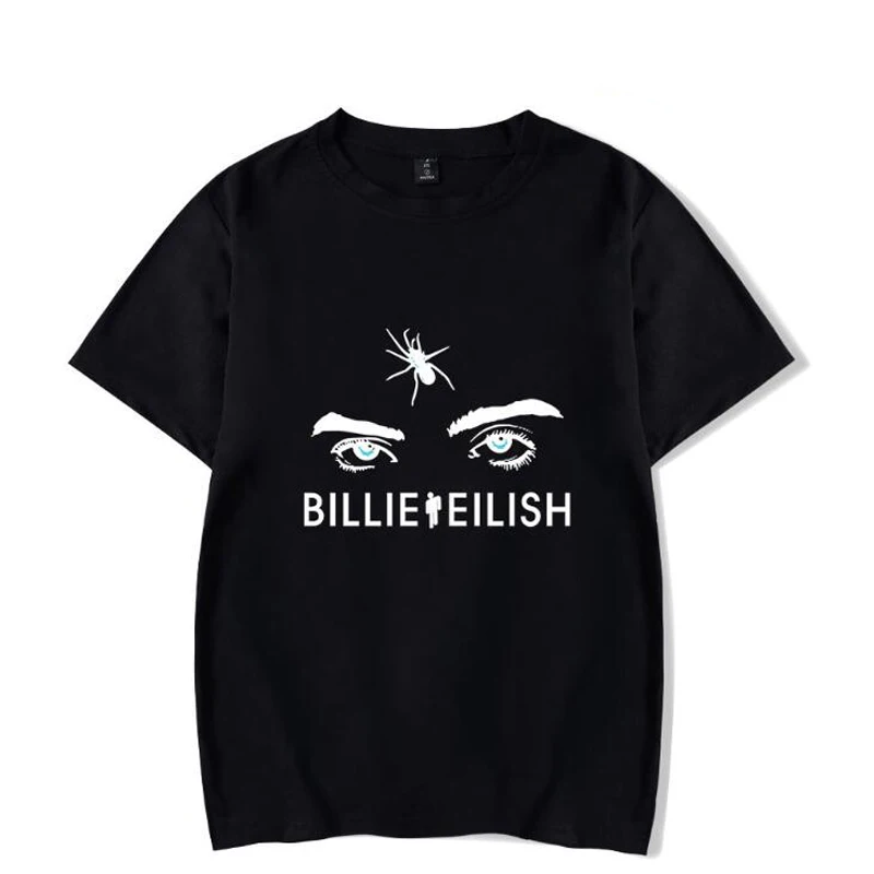 010 Уличная футболка в стиле хип-хоп Billie Eilish Harajuku, Повседневная футболка с круглым вырезом и короткими рукавами для мужчин и женщин, крутая футболка с графическим рисунком в стиле хипстер - Цвет: 010