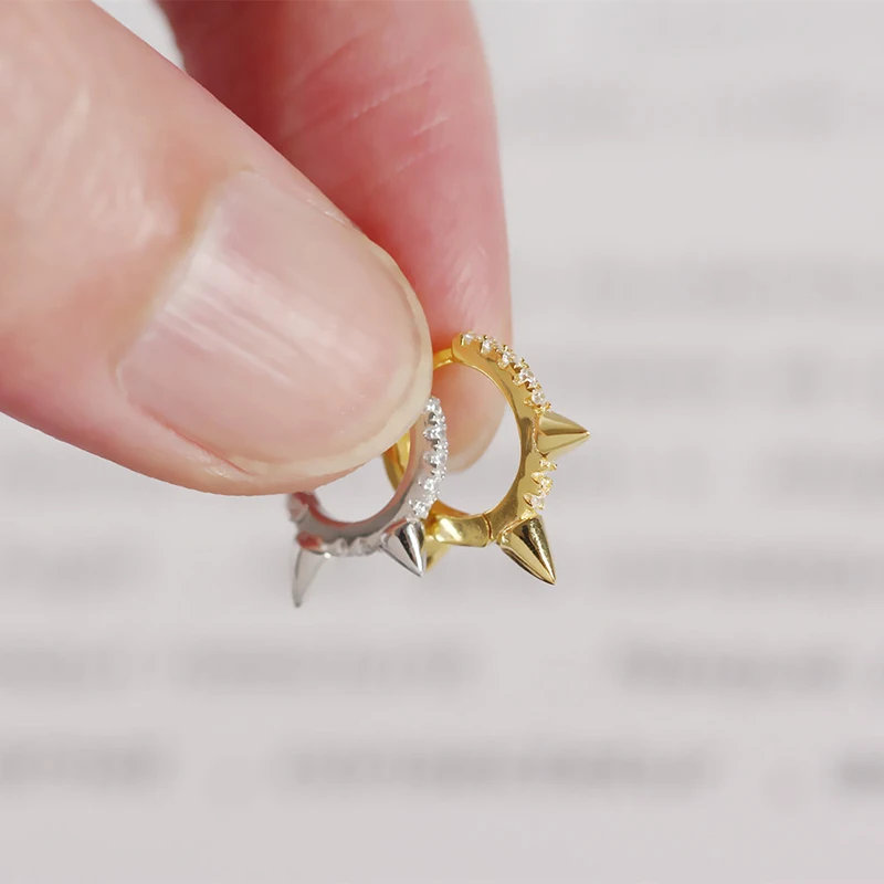 Trustdavis минималистичные серебряные серьги-кольца в стиле панк с заклепками и