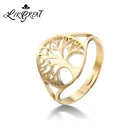 LIKGREAT Викка парные кольца полые Древо жизни кольцо для женщин мужчин золото серебро цвет нержавеющая сталь регулируемые кольца модные ювелирные изделия аксессуары