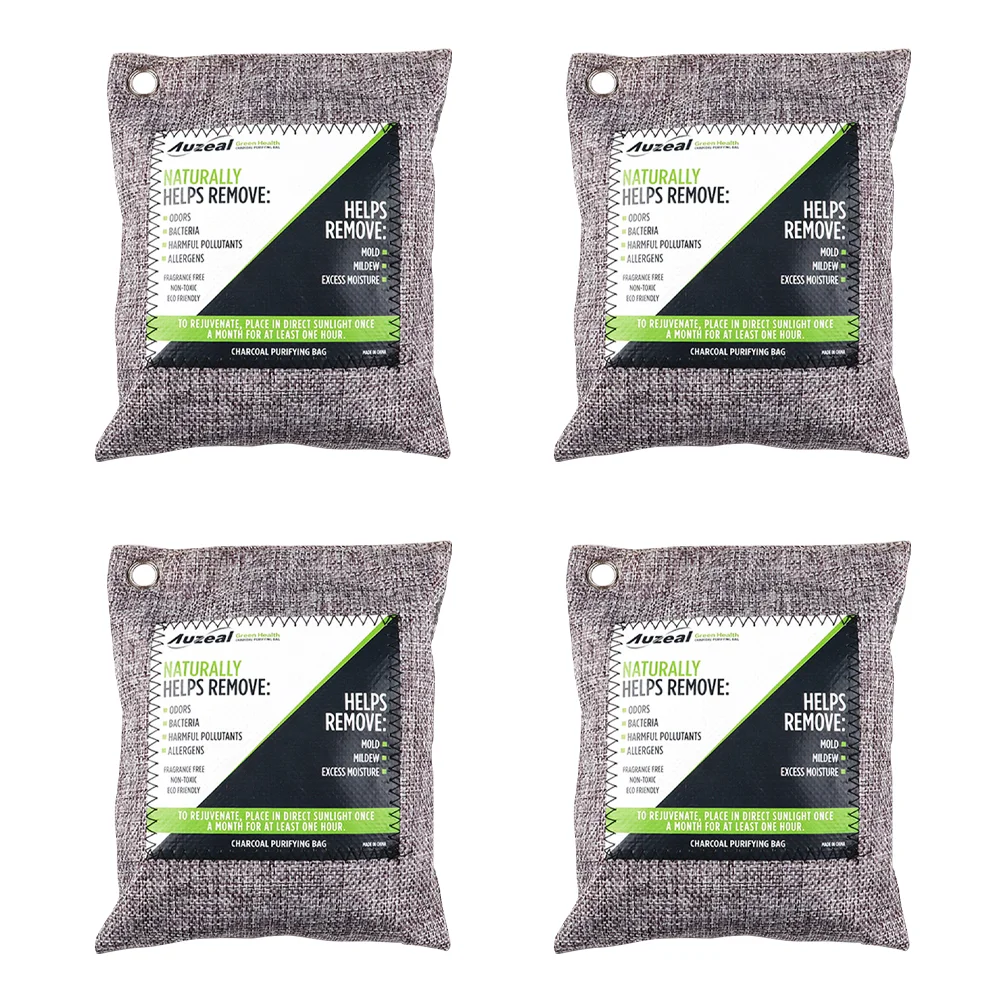 

4PCS Activated Charcoal Odor Absorber Air Purifying Bag Air Freshener Bags Natural Bamboo Formaldehyde Remover Car Home
