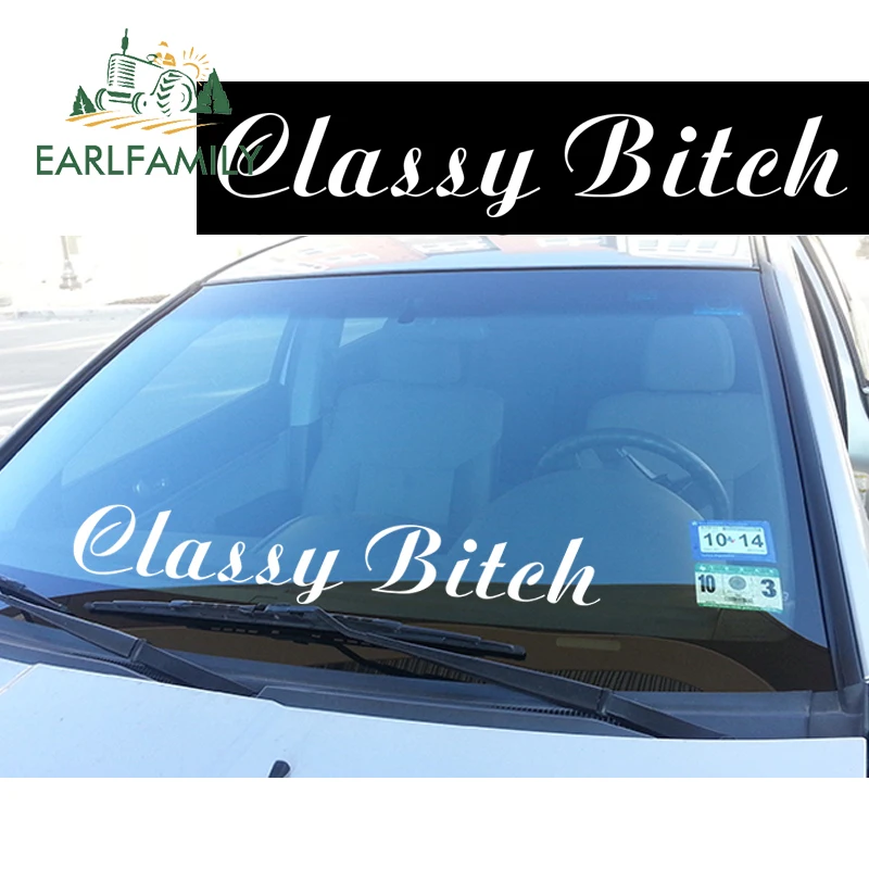 EARLFAMILY 79cm x 15.24cm Classy Bitch Front Windshield Banner JDM Low Decal Car Sticker Girl Waterproof Accessories | Автомобили и