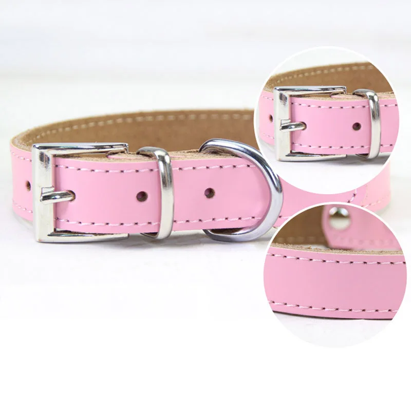 

Multicolor Leather Dog Collar Classic Walking Training Adjustable Pet Collar for Puppy Small Large Dogs Product Stuff Martingale