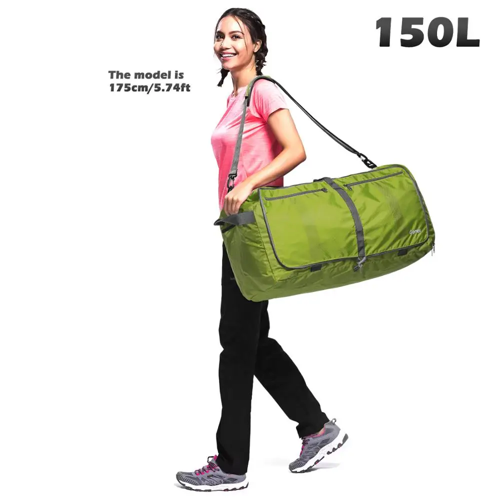 Apple Green 150L Gonex 100 л дорожная сумка для багажа 210D нейлоновая Женская и мужская дорожная сумка для путешествий Сверхлегкая складная сумка для отдыха и деловой поездки - Цвет: Apple Green 150L