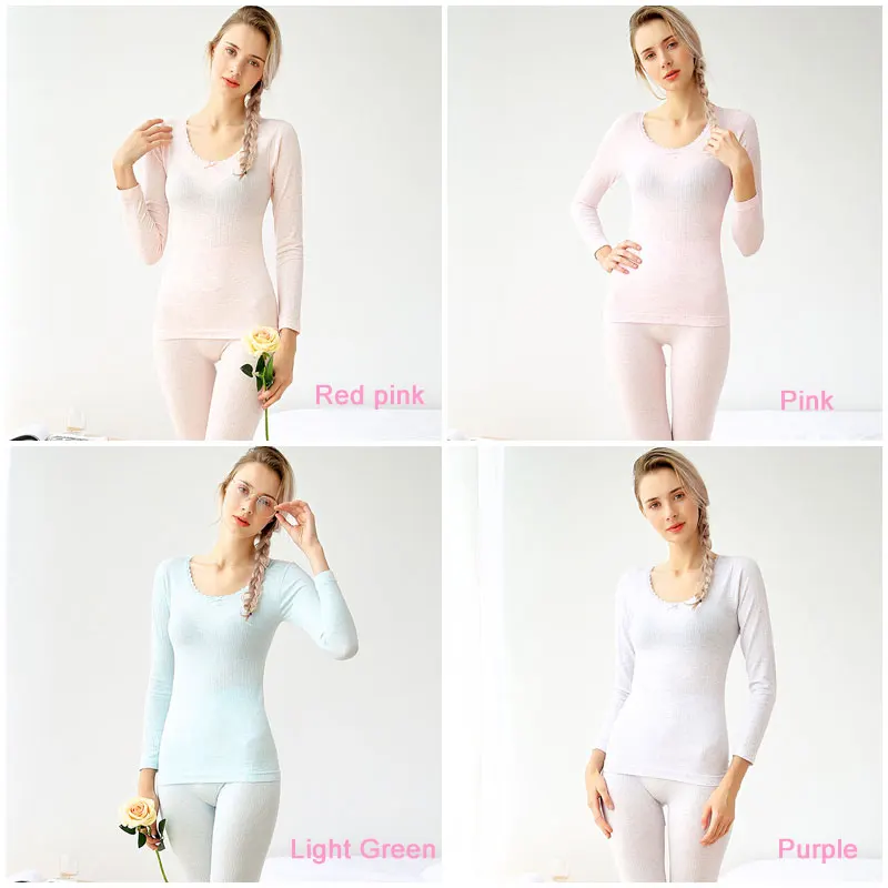 Модные пижамы Женский комплект тонкое Полосатое высокоэластичное термобелье