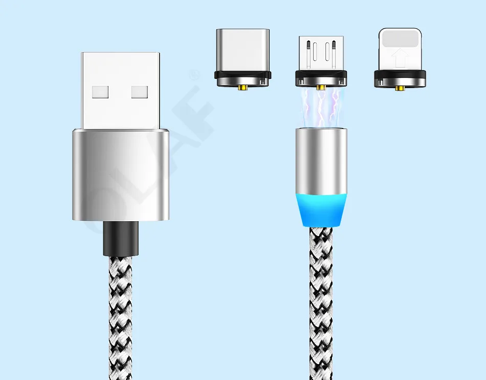 Магнитный кабель Олаф 1 м 2 м Micro usb type-C кабель для iPhone 11 Pro Max XS samsung S8 S9 Быстрая зарядка магнитное зарядное устройство USB кабель