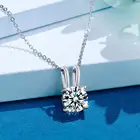 Ожерелье с подвеской GRA Moissanite 1 карат 2 карата D Color VVS1, ожерелье из стерлингового серебра 925 пробы с бриллиантами, подарок для женщин и девушек, Изящные Ювелирные украшения