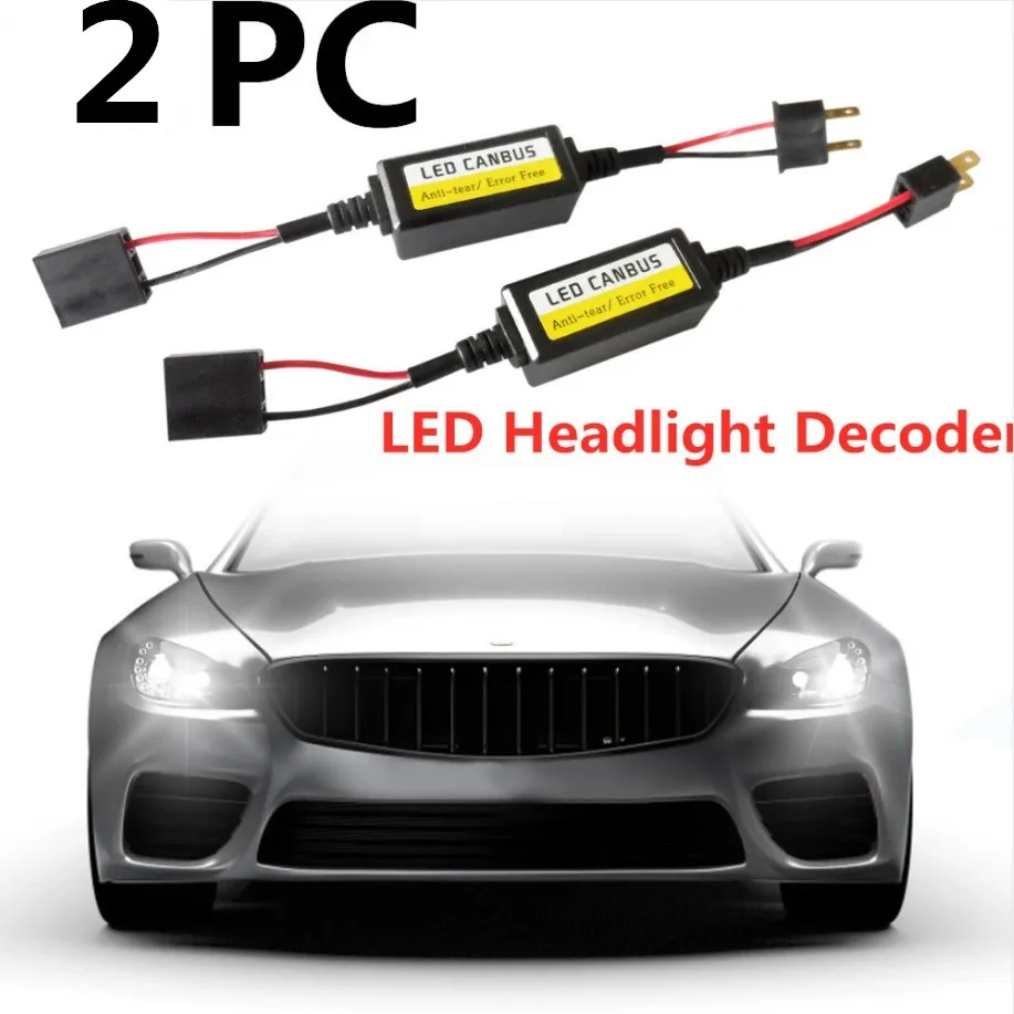 

2pcs H7 LED Headlight Decoder for Led Lights Canbus Anti-Flicker Harness Bulbs Resistor Decoder Error Free