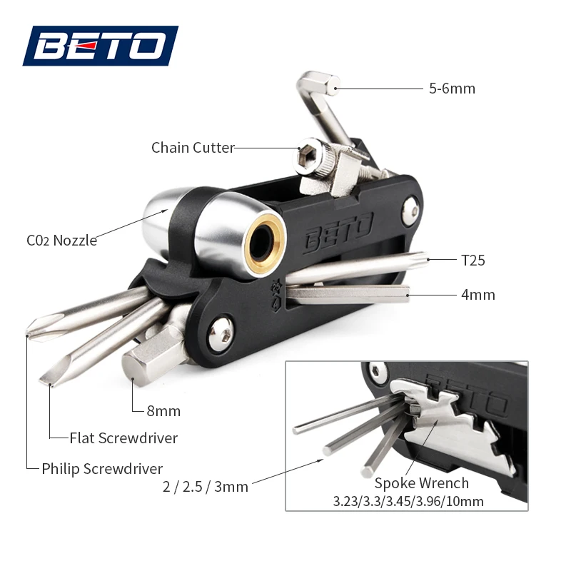 18 в 1 многофункциональные инструменты для ремонта велосипедов CO2 Надувное
