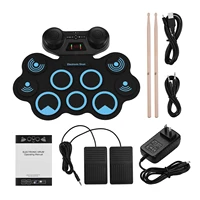 portable electronic hand roll drum pad set roll up sensitive drum with headphone speaker jack built in speaker recording