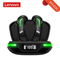 original lenovo gm3 tws wireless bluetooth game earphone with noise reduction led headphones bass audio control touch headset