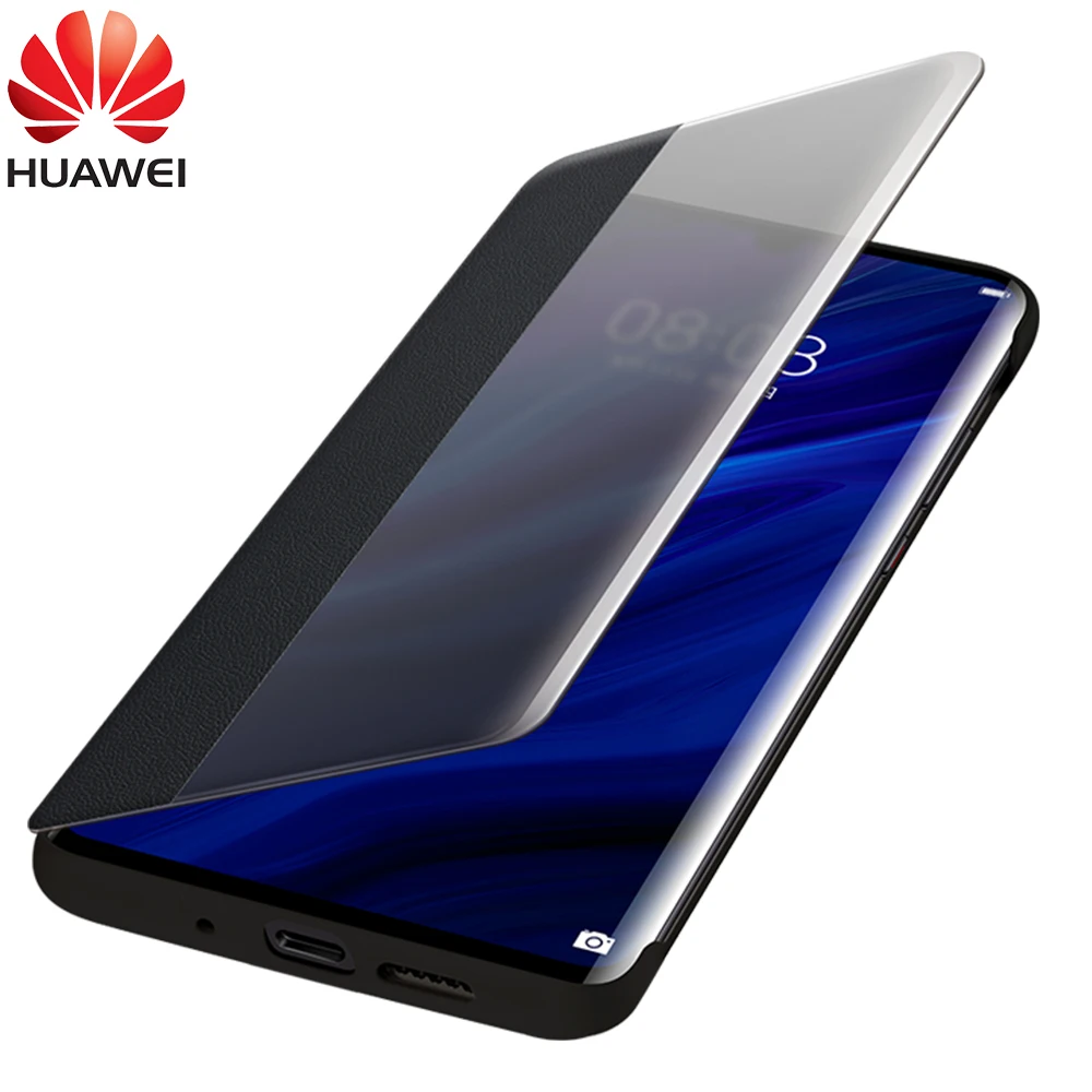 Оригинальный Официальный чехол HUAWEI P30 Pro умный кожаный защитный с окошком для