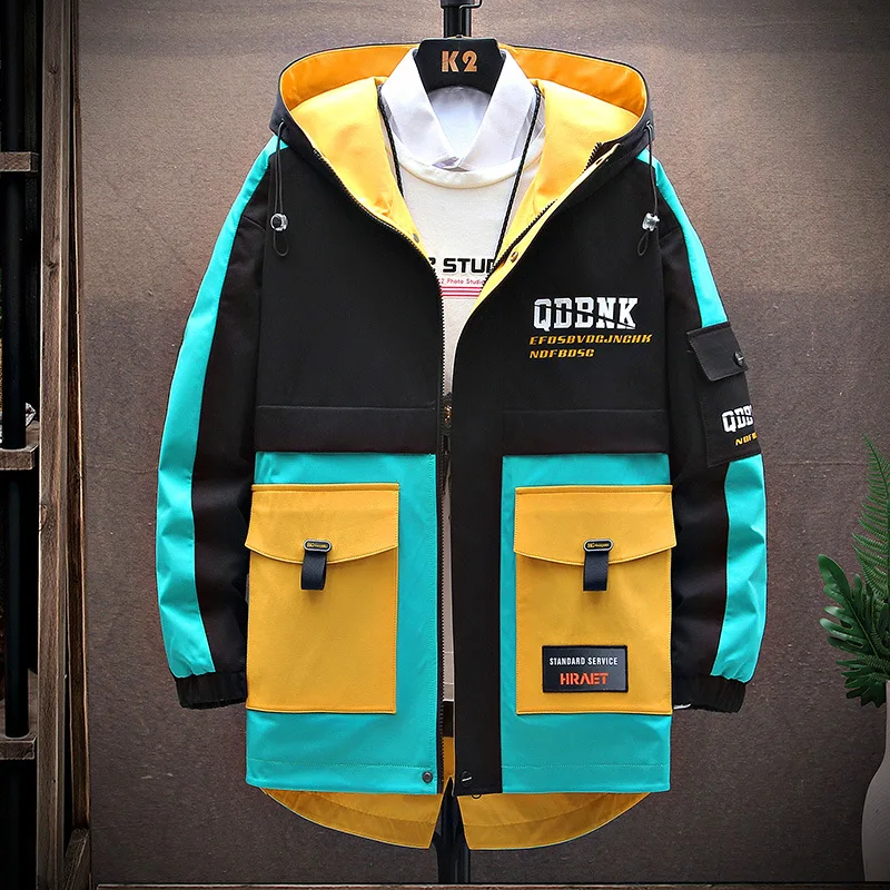 

New Men's Windbreaker Jackets Youth Korea Fashion Print Casual Coat Male Clothing 2021 Spring Autumn Jackets Men Dropshipping
