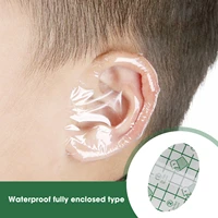 20pcs plastic waterproof ear protector swimming cover caps salon hairdressing dye shield protection shower cap tool