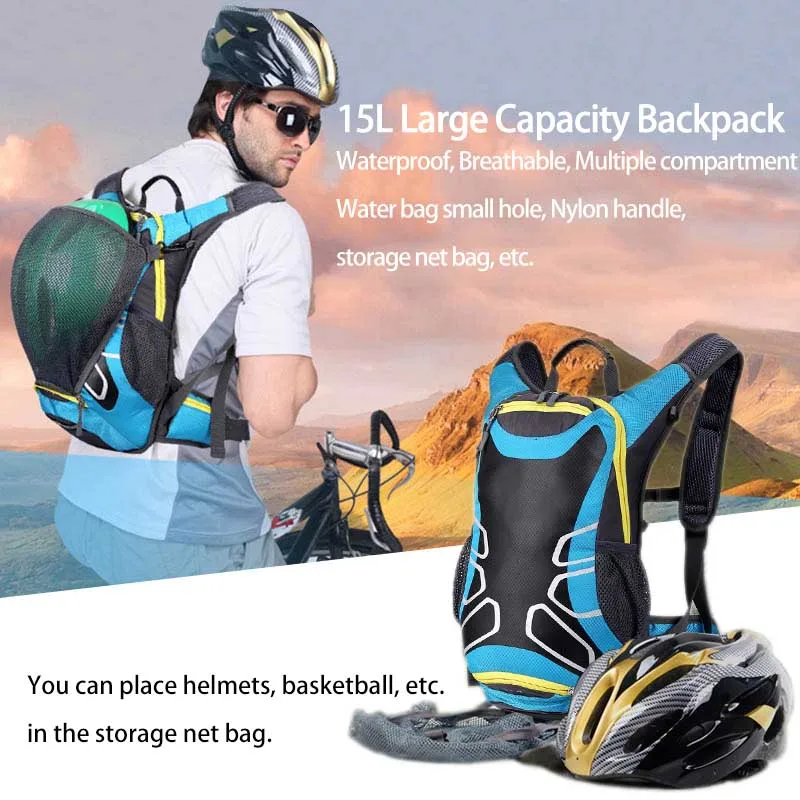 Сумка для велосипеда Сверхлегкий Водонепроницаемый спортивный рюкзак 15л