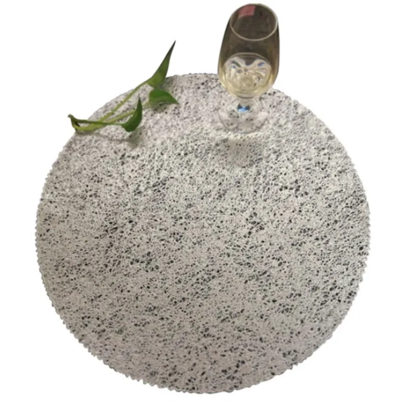 Круглые коврики из ПВХ золотистого и серебристого цвета коврик для обеденного