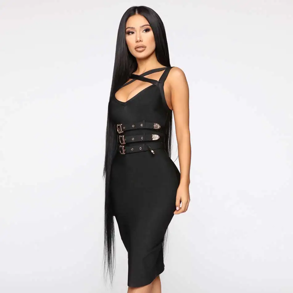 Новинка осени 2020 женское Бандажное платье на бретелях спагетти с V образным