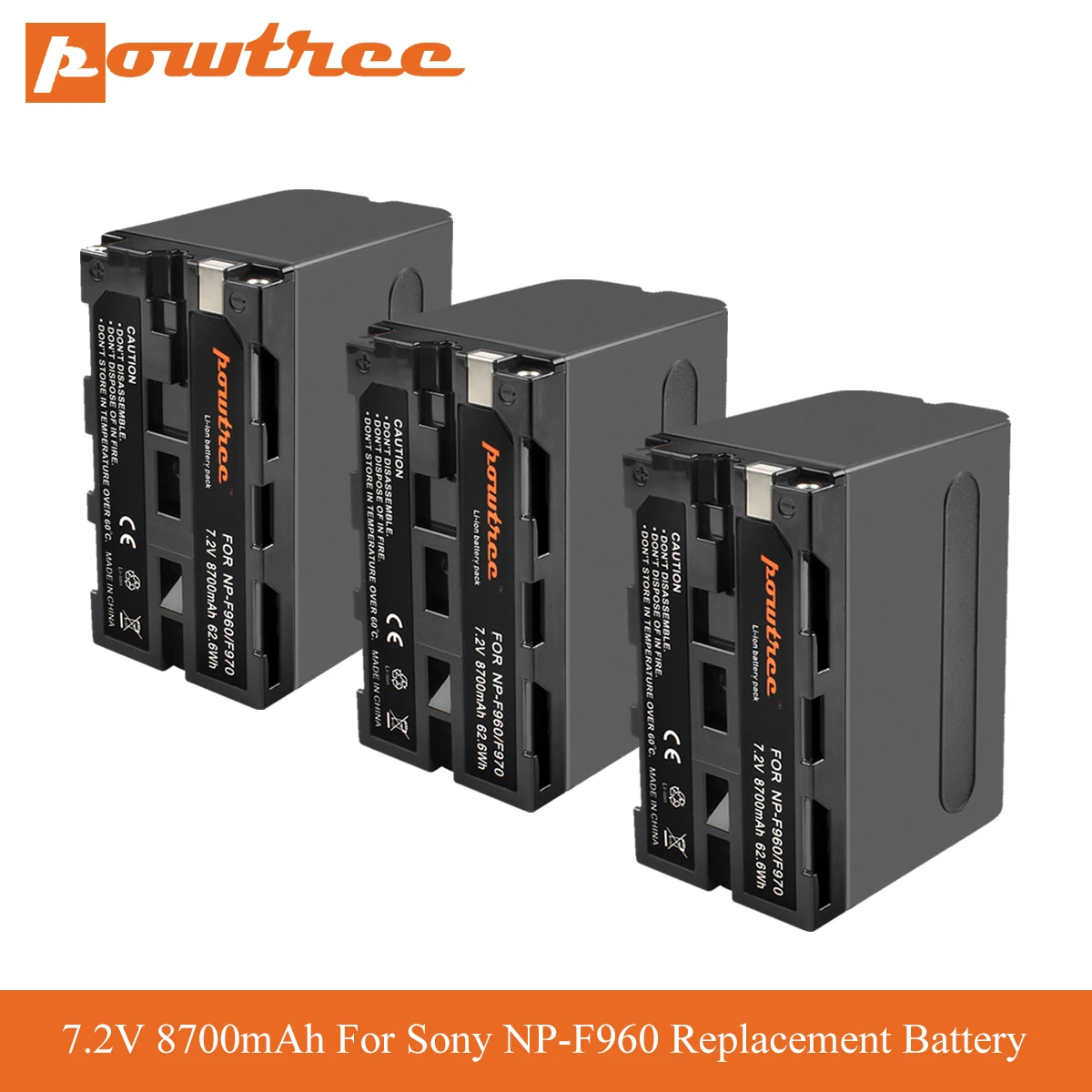 Powtree 8700mAh NP F970 NP-F960 Replacement Battery for Sony F960 975 QM91D Batterie DCR-VX2100 DSR-PD150 DSR-PD170 L70 | Электроника