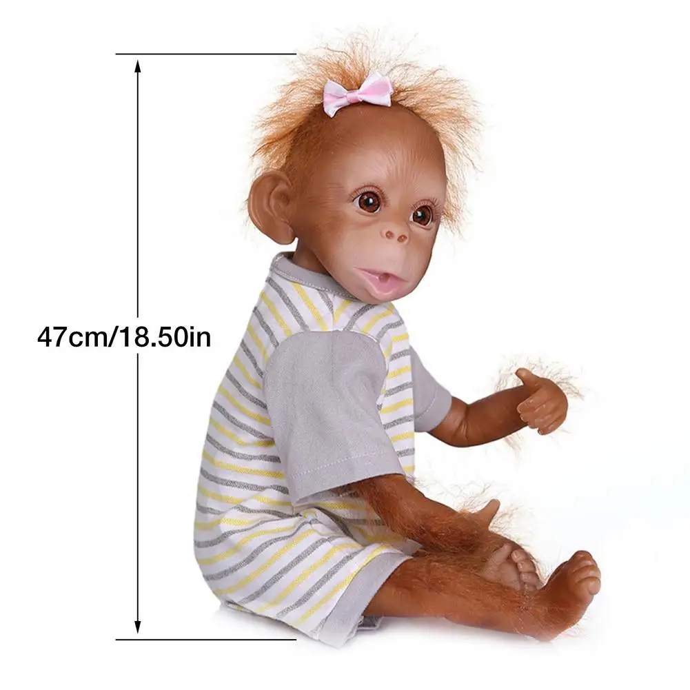 

47cm Handmade Monkey Newborn Toy Handmade Detailed Paint Reborn Baby Doll Playmate Toys For Children