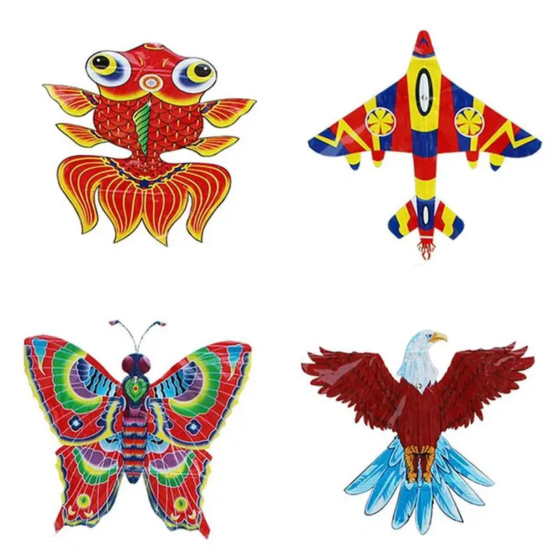 

Random color Outdoor Plastic Children Kite Funny Sports Bee Butterfly Eagle Model Flying Toys Without Line Kite U4I2
