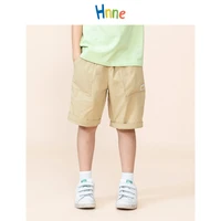 hnne 2021 summer new childrens casual shorts nautural cotton linen fabric unisex boys girls shorts kids clothing hk210438