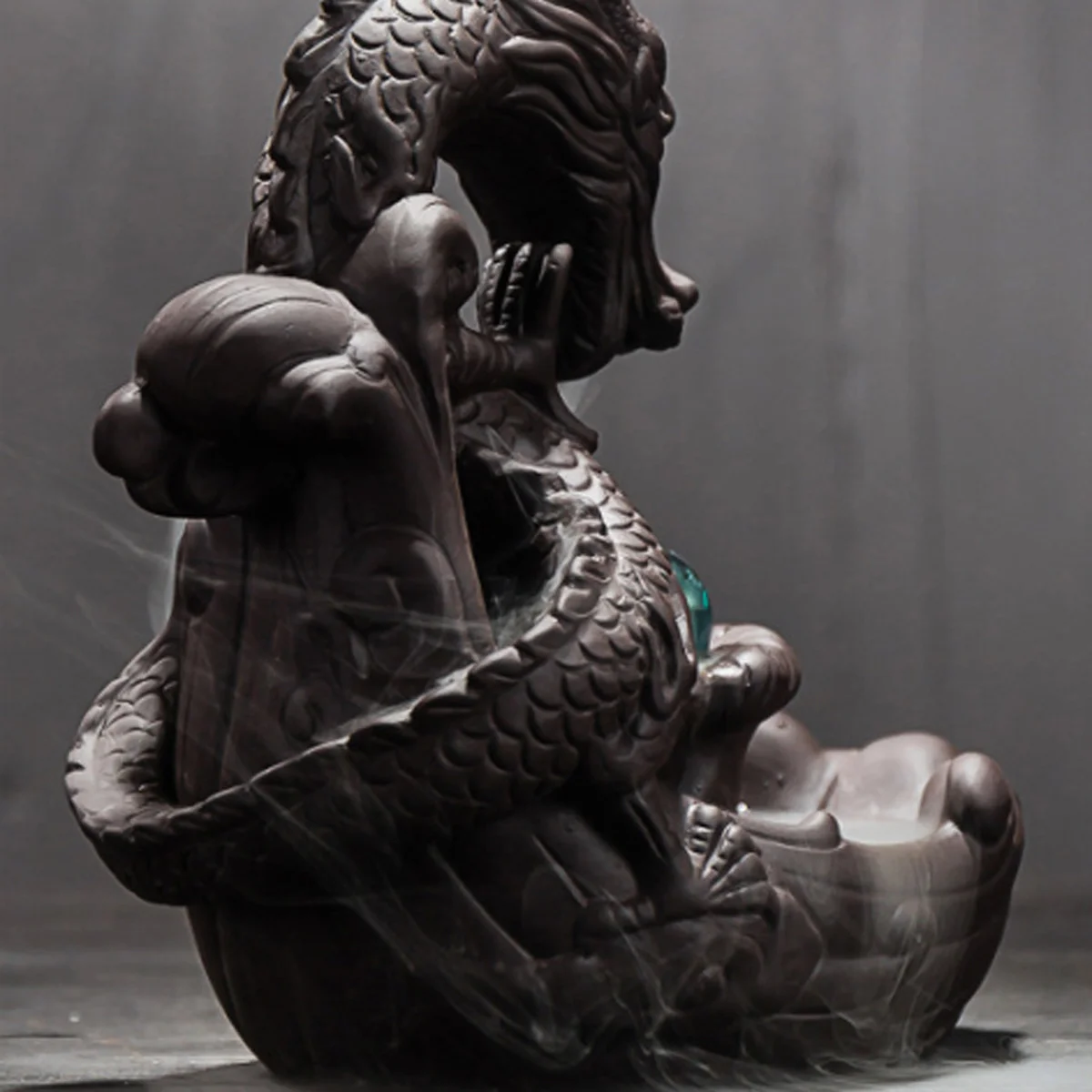 Lucky Dragon Waterfall Reflux Incense Burner Ceramic Handicraft Ornaments Supply Tea Ceremony Office Home | Дом и сад