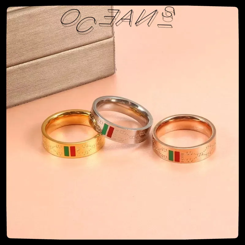 

2021 New Simple Classic Fashion Titanium Steel Ring Red Green Rings For Women Men Girls Party Jewelry Gift Wholesale