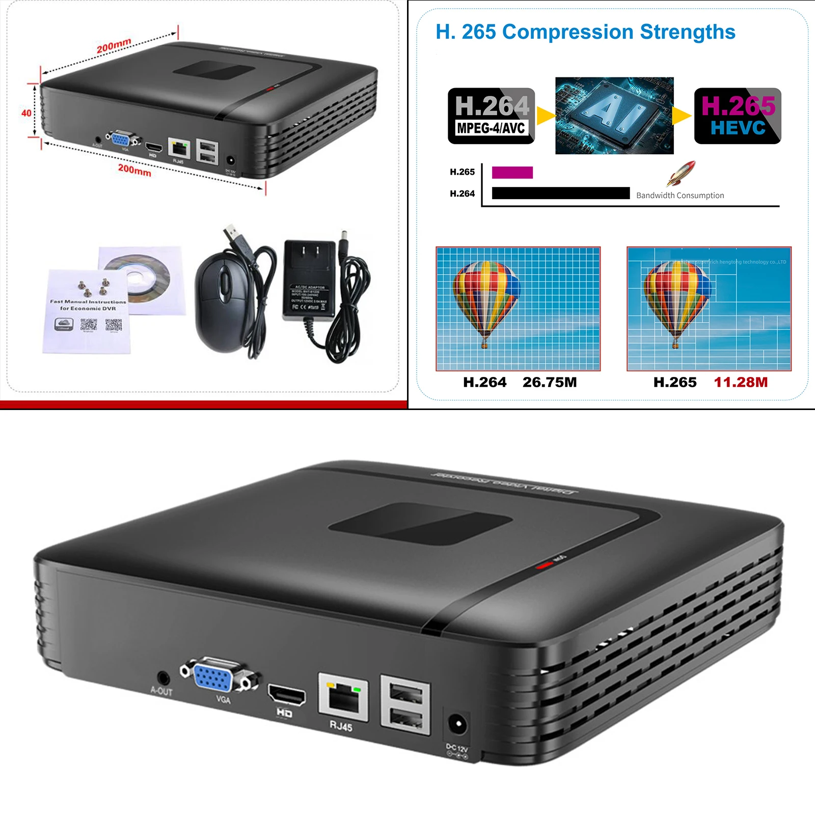 

Network Video Recorder, 4K Output, 5MP/4MP/3MP/1080P CCTV NVR, P2P Technology, Easy Remote Access, No Hard Drive