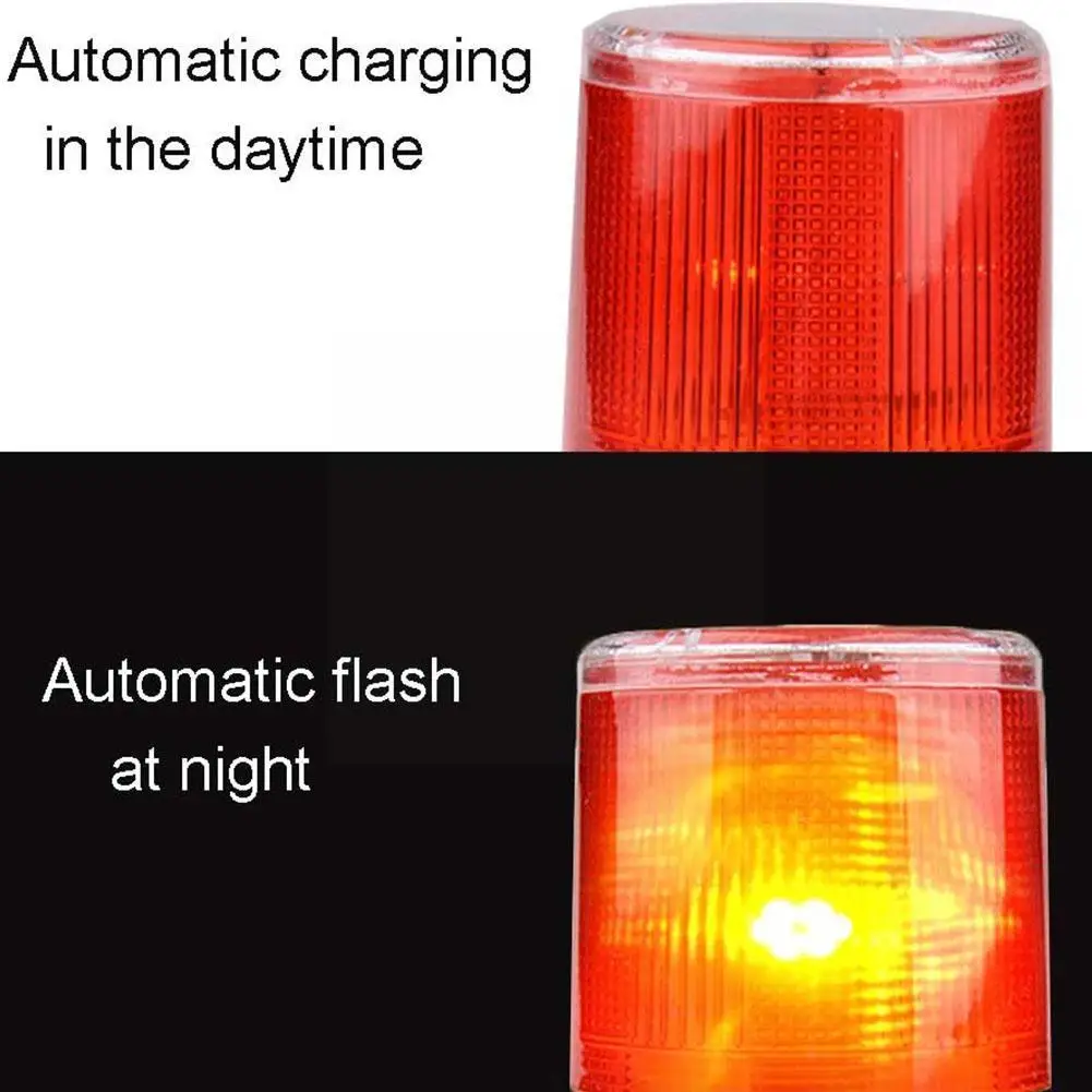 Solar Powered Traffic Warning Light LED Bulb Lamp For Construction Site Harbor Road Emergency Lighting Indicator Li U0E7 | Автомобили и