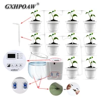 double pump intelligent timer controller abs automatic drip irrigation system home garden supplies potted plants watering device