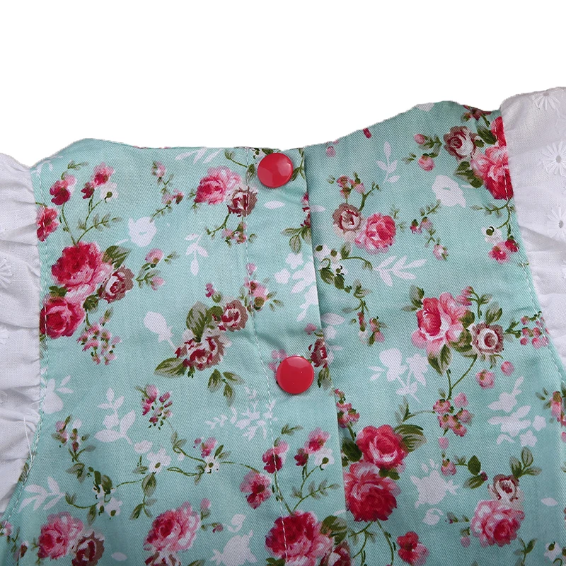 2020 Модный милый кружевной комбинезон для маленьких принцесс с цветочным принтом