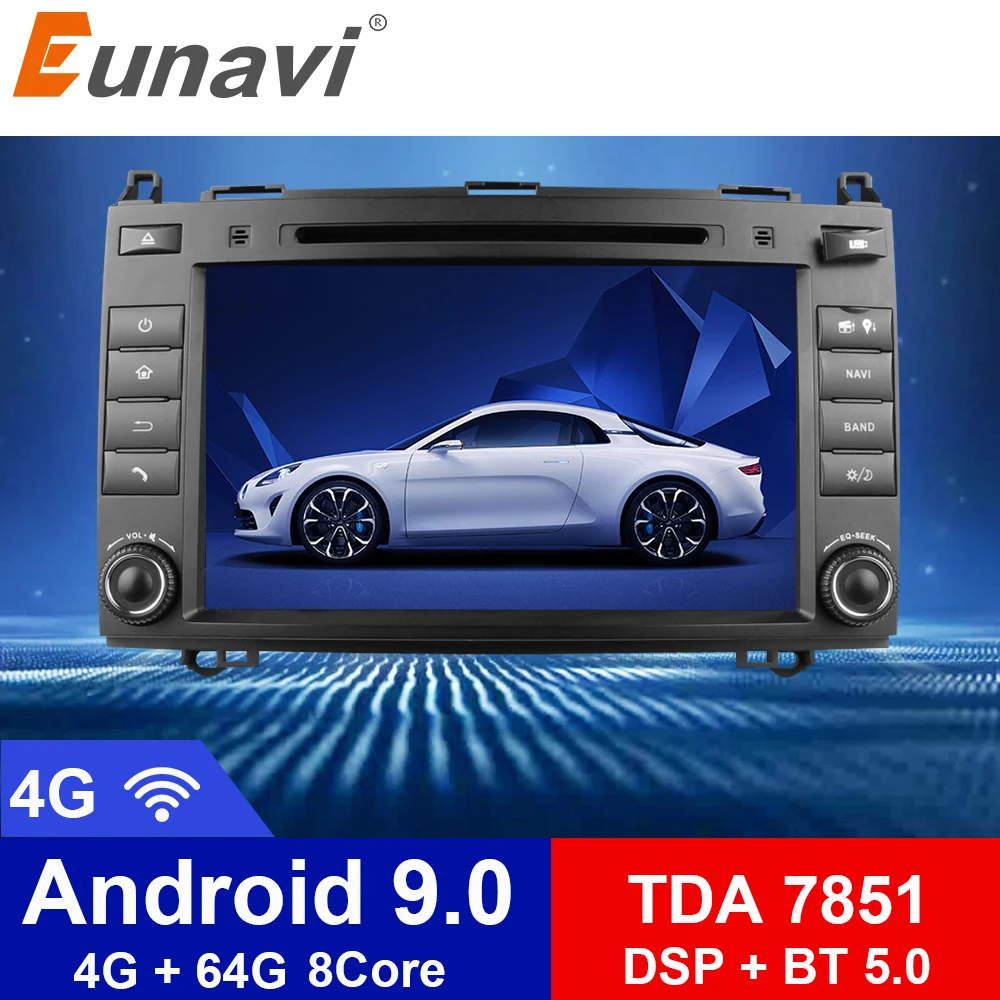 Eunavi 2 Din Octa Core 8 ''Android 9 0 автомобильный DVD GPS для Mercedes/Benz C Class W203 2004 2007 C200 C230 C240 C320 C350
