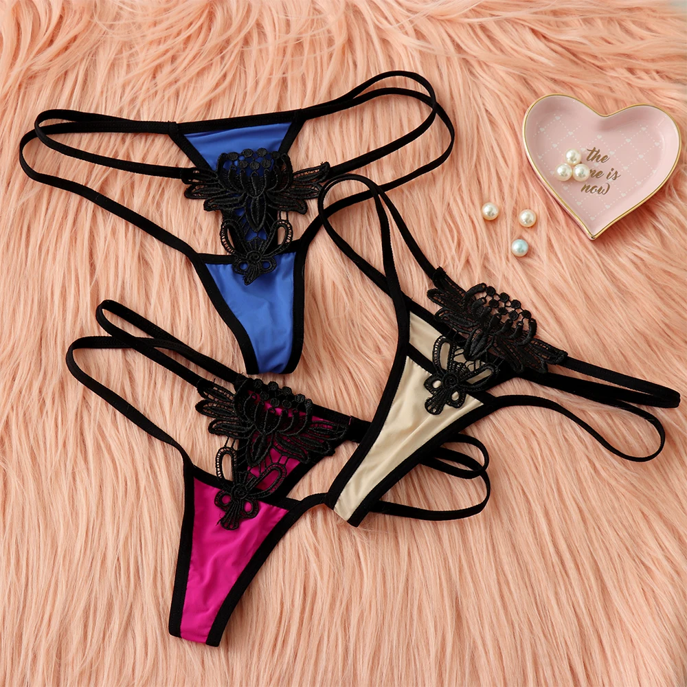Женские сексуальные стринги с t-образной спинкой ажурные трусики-бабочка