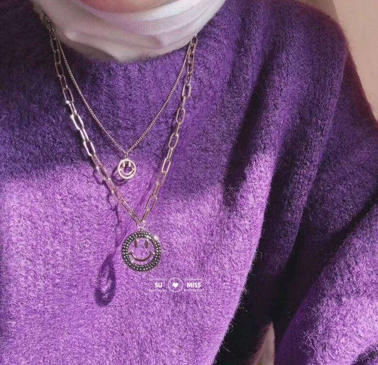 Модное Кристальное ожерелье с кулоном двойным слоем хит продаж милый