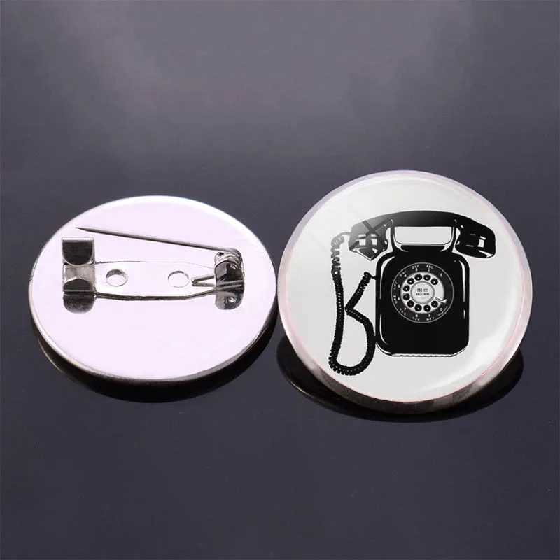 Винтажная брошь для камеры телефона фотография стеклянная с кабошоном модная