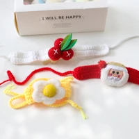 pet knitted woolen collar christmas decorations warm collar cat saliva towel dog necklace pet outfit holiday gift toys