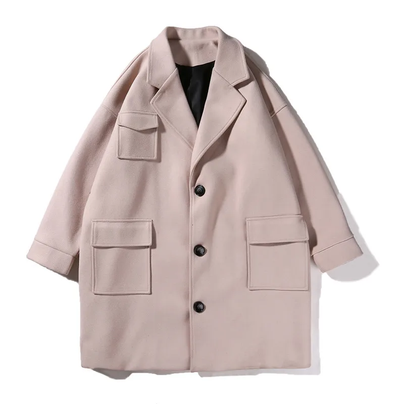 

2019 New Autumn And Winter Korean Version Thicker Section Long Paragraph Casual Loose Embroidery Woolen Trench Coat