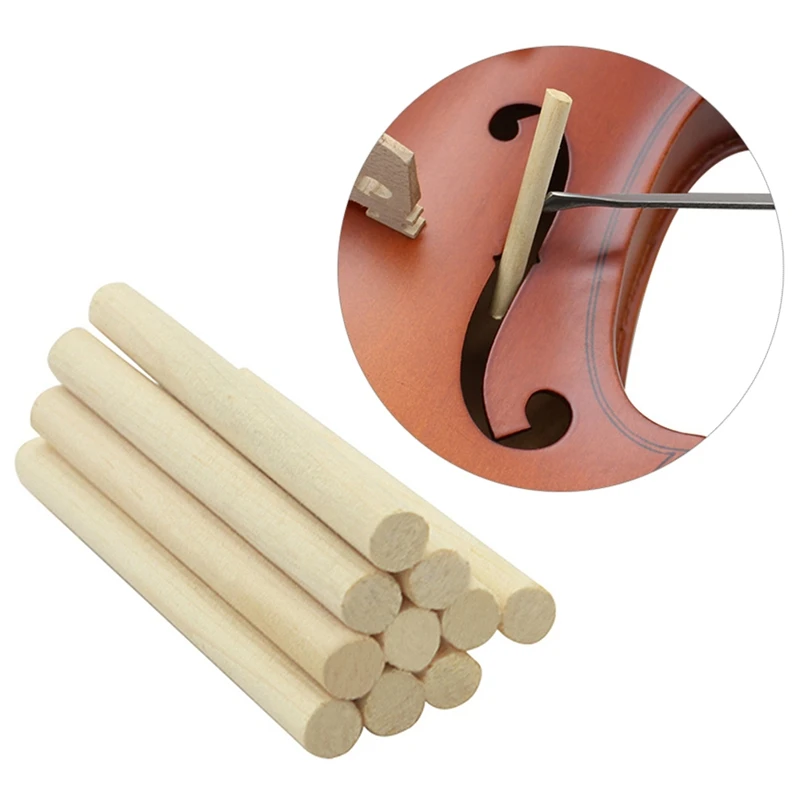 

10Pcs Acoustic Violin Column Spruce Sound-Post Sound Post 70Mm For 4/4 & 3/4 Violin