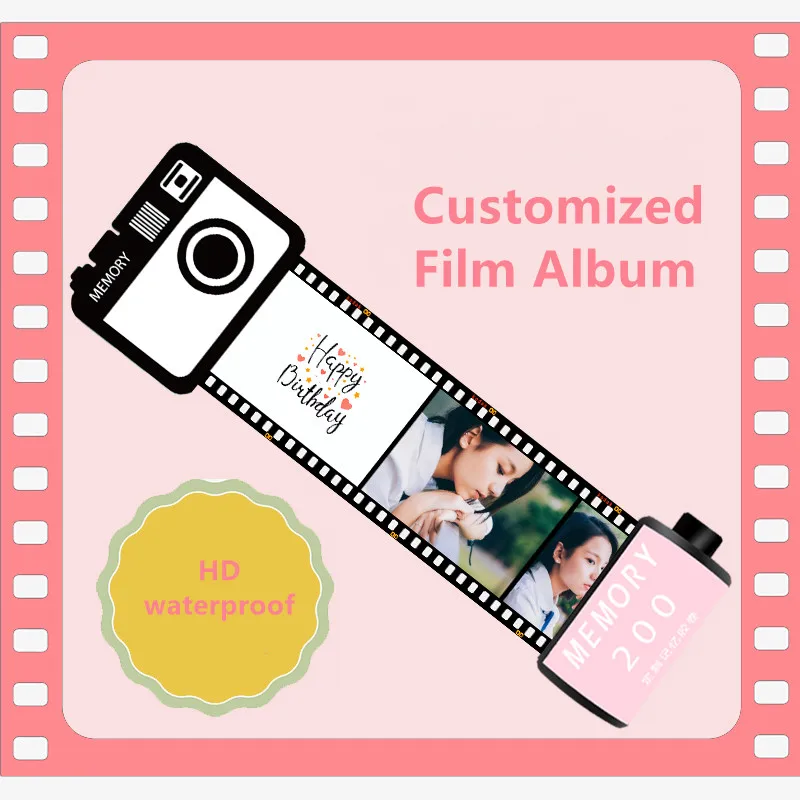 

20pcs with keychain Memory Film Photo Albums Cover Album Wedding Anniversary Gifts Baby Shower Customized Gift Valentine's Day