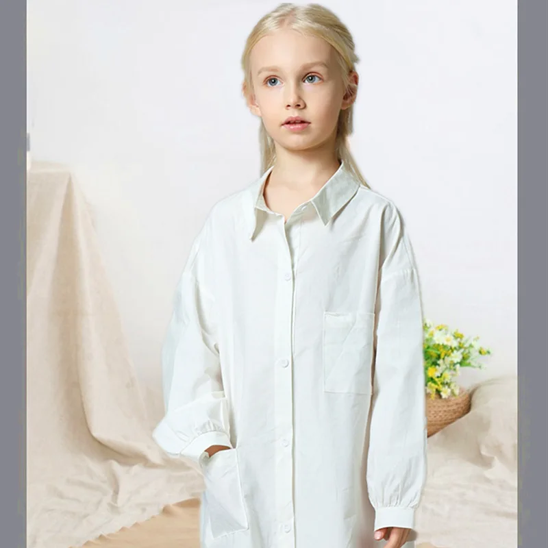 

Leisure Cardigan Sleepwear For Girls Soft Cotton Single Breasted Bathrobe Children Nightwear Ankle Lenght Nighy Home Clothes