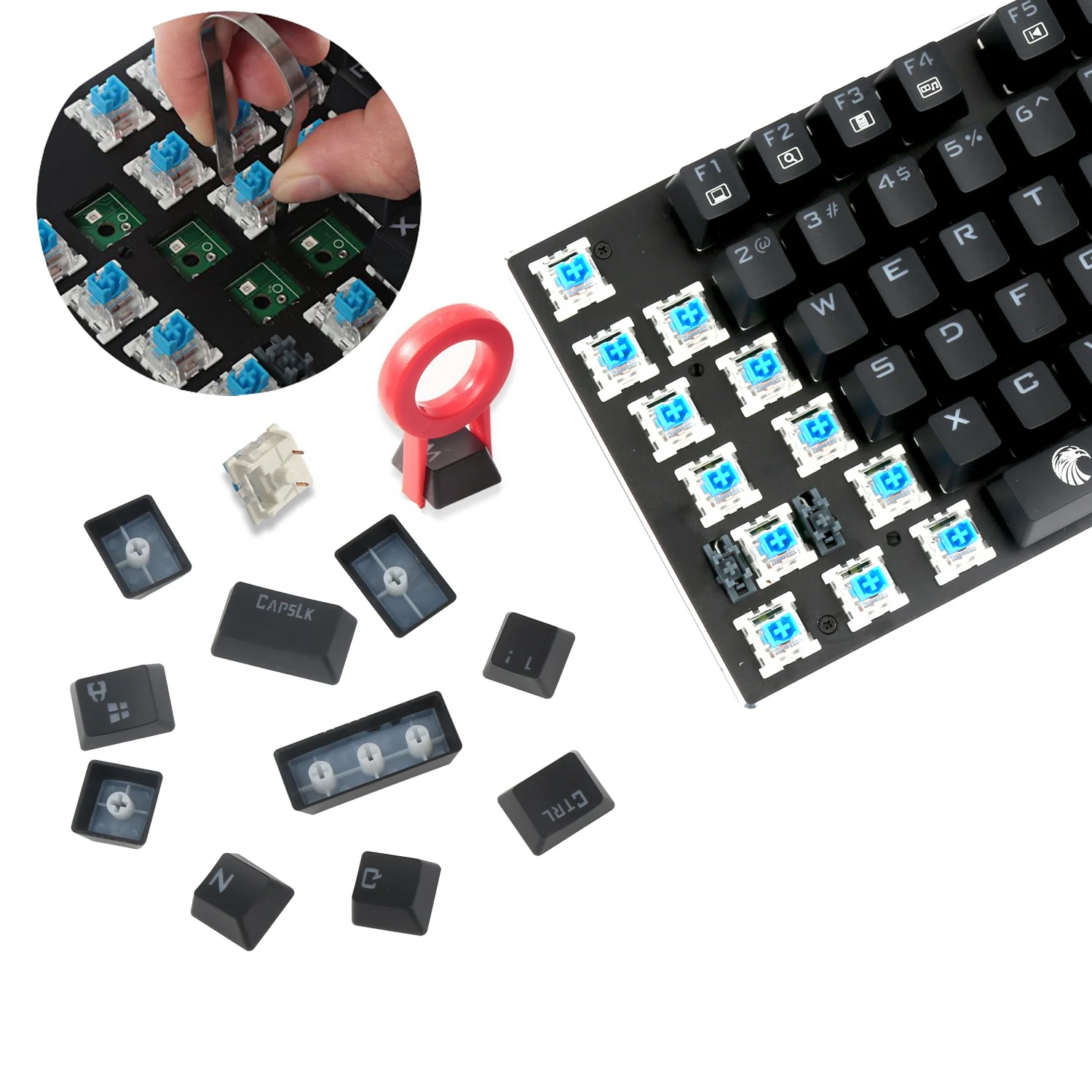 Z88 мини игровая клавиатура механические переключатели синяя светодиодная подсветка 81 клавиши компактный дизайн алюминиевая клавиатура для ученика Typist