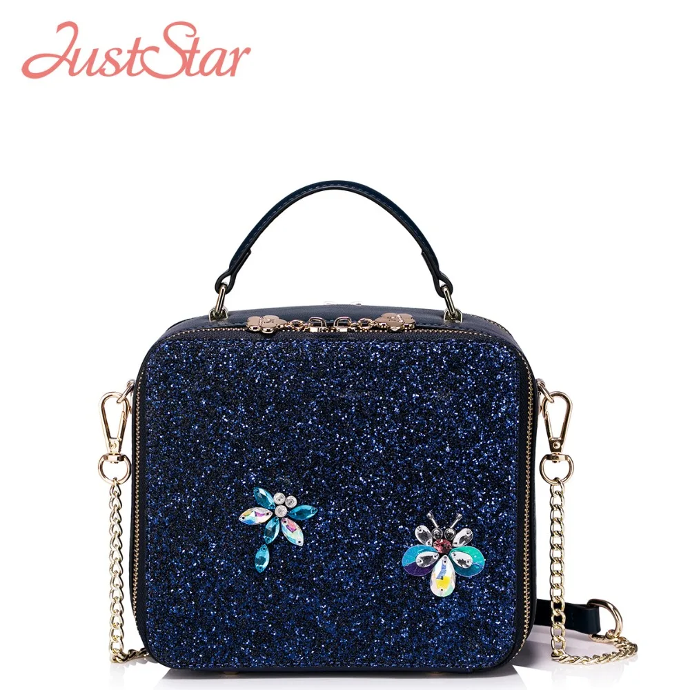 Сумка JUST STAR женская из искусственной кожи с бриллиантами маленькая через плечо