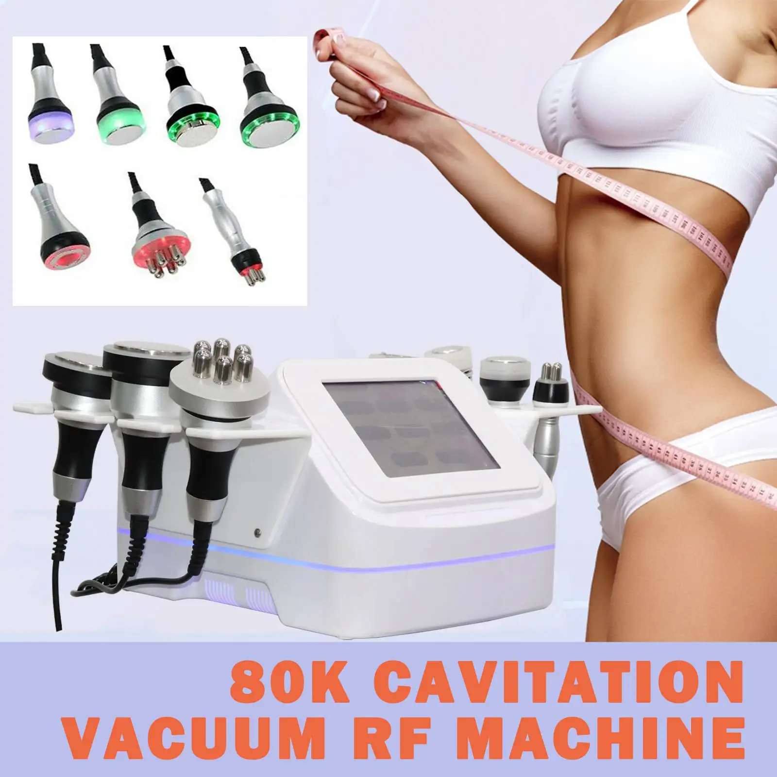 

7 in 1 Lipo Ultrasonic 80K 40K Cavitation Radio Frequency Multipolar RF Vacuum Weight Loss Facial Skin Care Slimming Machine