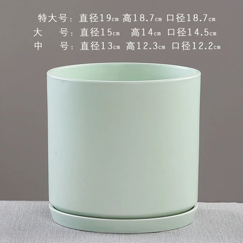 Green-1 Nordic керамические цветочные горшки Матовый Твердый Цвет растение суккулент настольные горшки украшения для дома - Цвет: Green-1