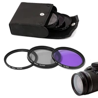 3 pcsset camera lens 52mm 55mm 58mm uvcplfld 3 in 1 lens filter set with bag for cannon nikon sony camera lens