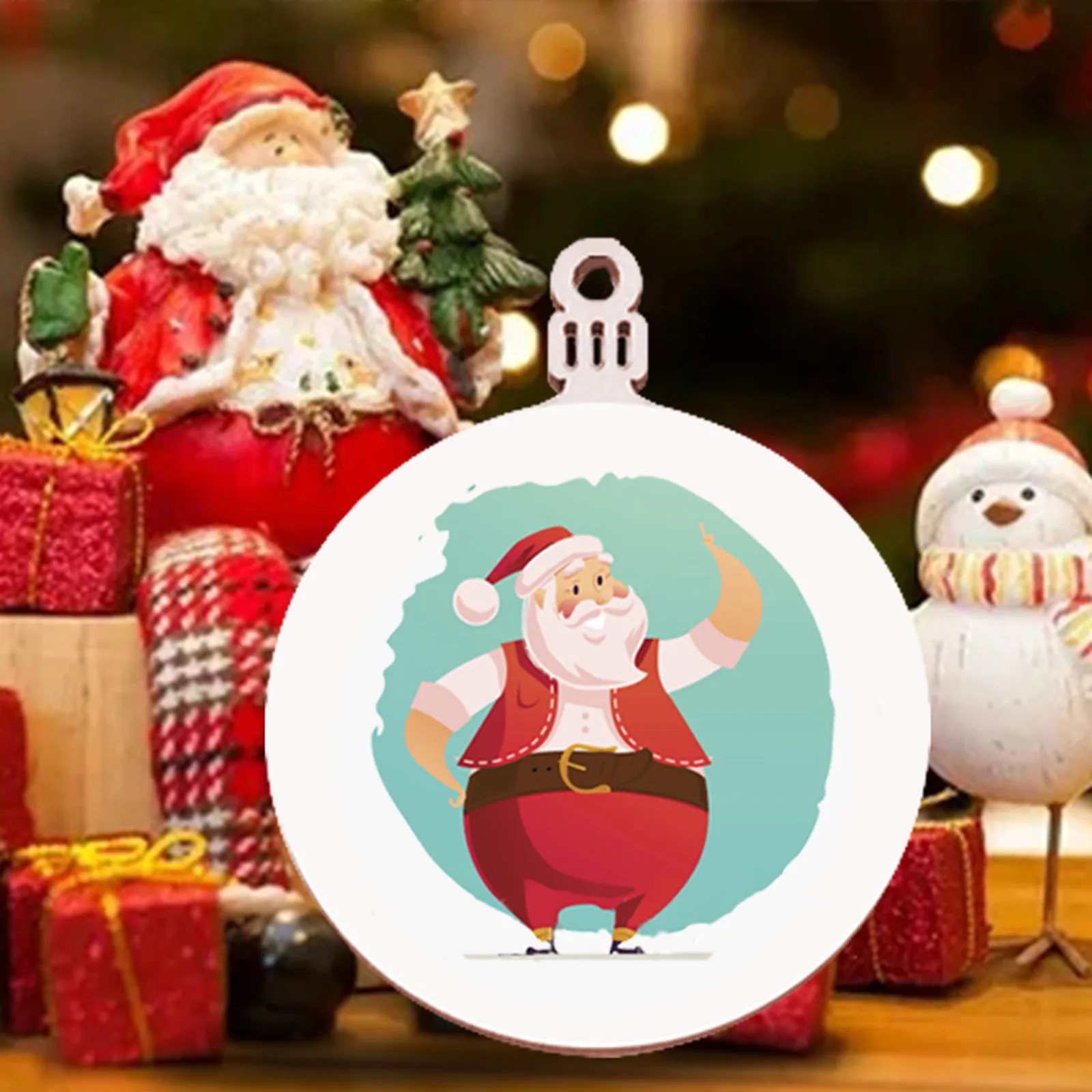 

Christmas Hanging Pendants Wooden Santa Claus Christmas Tree Ornaments Pendant Decor For Home Kids Toys Gift Xmas New Year d3